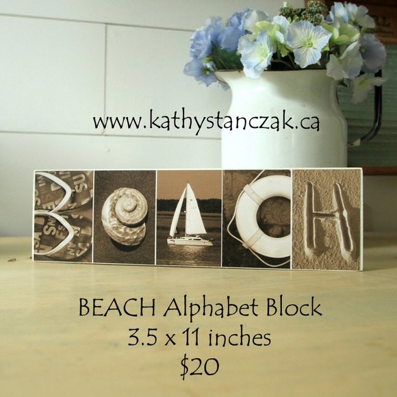 BEACH Alphabet Block - Picture 1 of 1